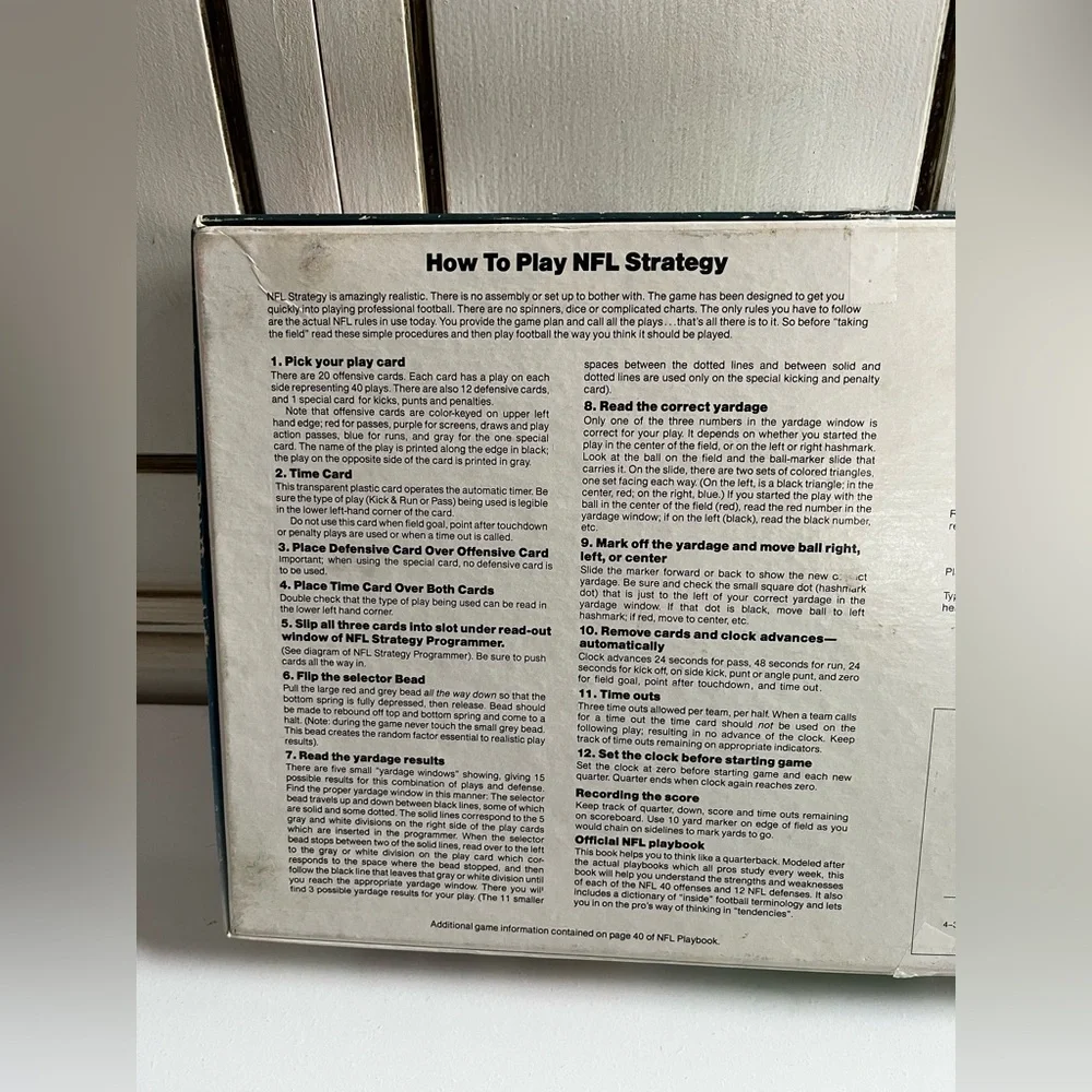 Vintage 1981 Tudor Games The Ultimate Game of Football NFL Strategy Incomplete